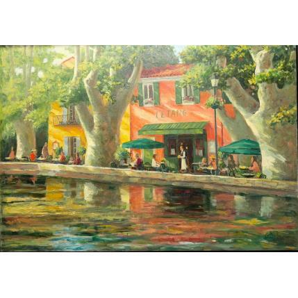 Peinture L'étang à Cucuron par Dontu Grigore | Tableau Figuratif Huile Urbain