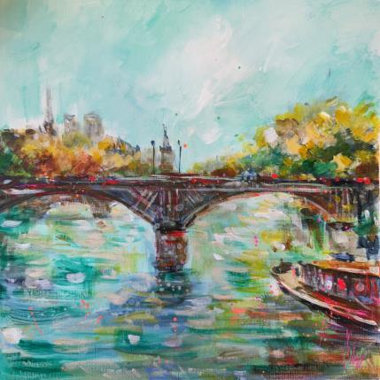 Peinture Mon Paris  par Solveiga | Tableau Impressionnisme Acrylique Architecture, Paysages, Urbain