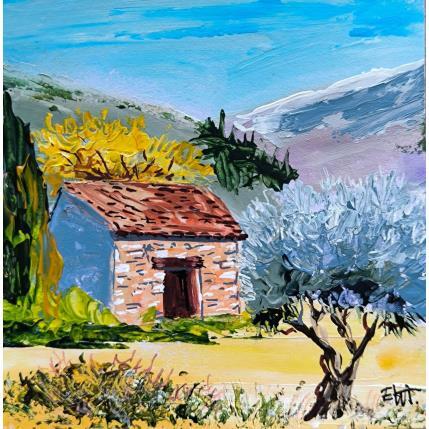 Peinture L'olivier du Cabanon par Rey Ewa | Tableau Figuratif Acrylique Paysages