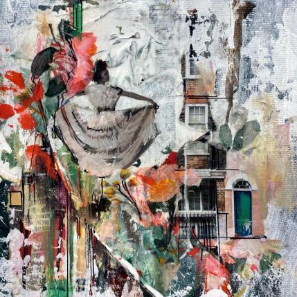 Painting Floral Serenade by Bergeron Marie-Josée | Painting Surrealism Acrylic, Gluing, Oil