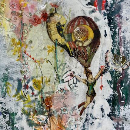 Painting Lightness by Bergeron Marie-Josée | Painting Surrealism Acrylic, Gluing, Oil