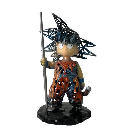 Sculpture CLASSIC KID GOKU STANDING par Mikhel Julien | Sculpture Pop-art Graffiti, Résine