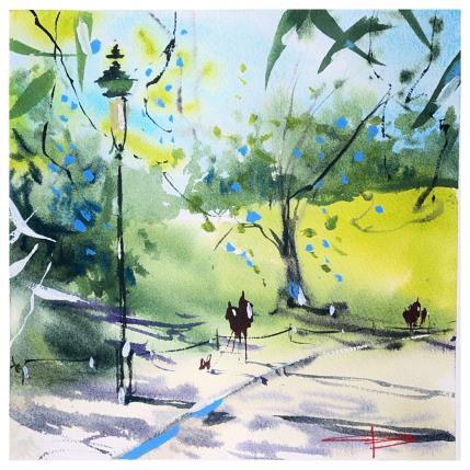 Peinture Parc de Paris par Bailly Kévin  | Tableau Figuratif Aquarelle, Encre Architecture, Urbain