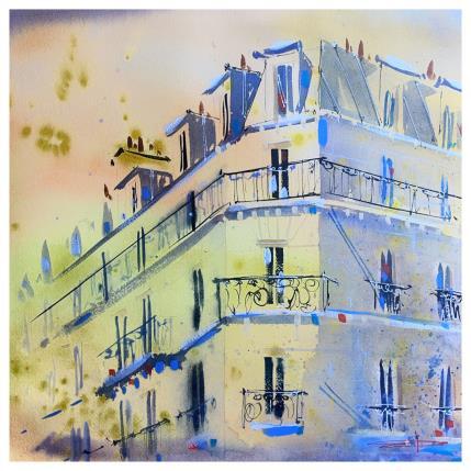 Peinture Architecture parisienne par Bailly Kévin  | Tableau Figuratif Aquarelle, Encre Architecture, Urbain