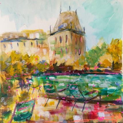 Peinture Tuileries  par Solveiga | Tableau Impressionnisme Acrylique Architecture, Scènes de vie, Urbain