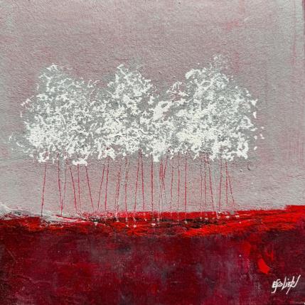 Peinture Frôlement d'arbres par Escolier Odile | Tableau Figuratif Acrylique Nature, Paysages