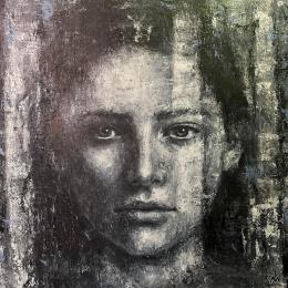 Painting In the birch forest by Ivanova Margarita | Painting Surrealism Oil Portrait