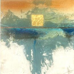 Gemälde Abstraction 3199 von Hévin Christian | Gemälde Abstrakt Acryl, Metall, Öl Minimalistisch