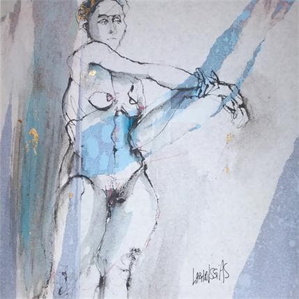 Peinture Charlotte soutient son bras par Labarussias | Tableau Figuratif Nu