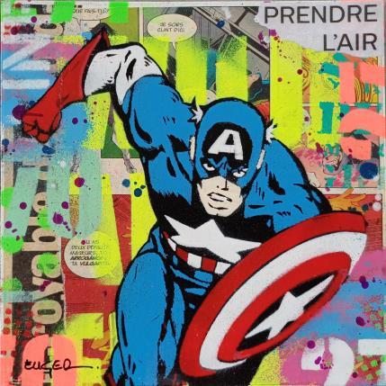 Peinture SUPER HEROS par Euger Philippe | Tableau Pop-art Acrylique, Collage Icones Pop
