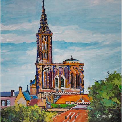 Peinture Cathédrale Notre-Dame de Strasbourg (3) par Cédanne | Tableau Figuratif Huile Paysages