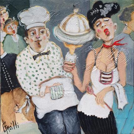 Peinture Coquineries culinaires  par Garilli Nicole | Tableau Figuratif Acrylique, Collage Scènes de vie