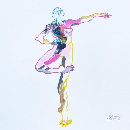 Gemälde Retiré turquoise  von Cressanne | Gemälde Figurativ Acryl, Tinte Akt