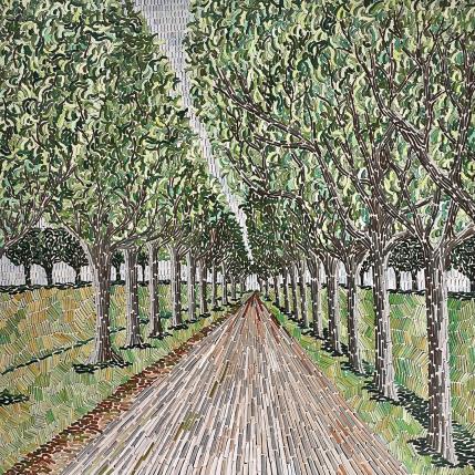 Painting Green Alley by Dmitrieva Daria | Painting Impressionism Acrylic Landscapes, Nature