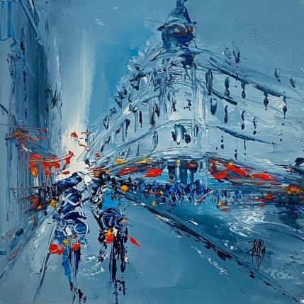 Peinture Balade en Ville par Raffin Christian | Tableau Figuratif Huile Urbain