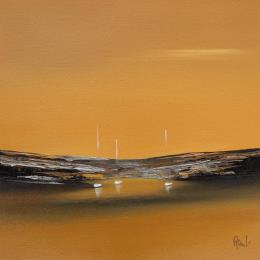 Gemälde Evasion 70 von Roussel Marie-Ange et Fanny | Gemälde Figurativ Öl Marine, Minimalistisch