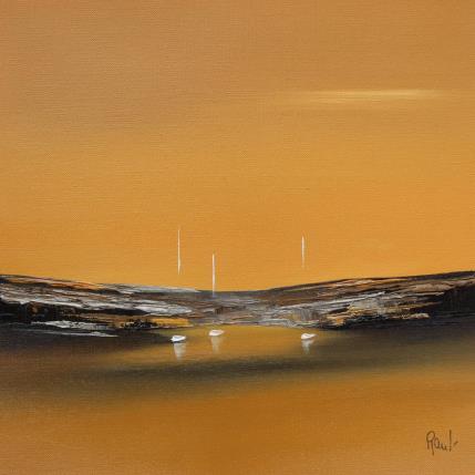 Peinture Evasion 70 par Roussel Marie-Ange et Fanny | Tableau Figuratif Huile Marine, Minimaliste