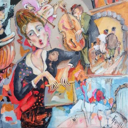 Peinture The concert will start soon par Garilli Nicole | Tableau Figuratif Acrylique, Fusain, Poudre de marbre Scènes de vie