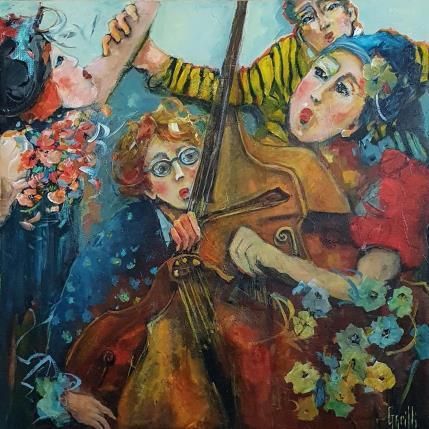 Peinture Sur un rythme endiablé  par Garilli Nicole | Tableau Figuratif Acrylique, Huile, Poudre de marbre Scènes de vie