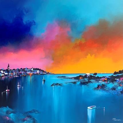 Peinture Borealis par Pienon Cyril | Tableau Abstrait Acrylique, Sable Paysages