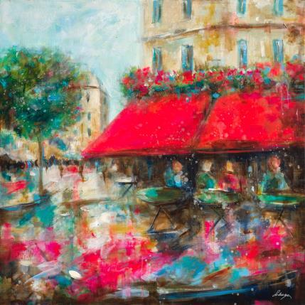 Peinture Tea time  par Solveiga | Tableau Impressionnisme Acrylique, Huile Architecture, Scènes de vie, Urbain