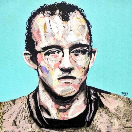 Peinture Keith Haring par G.C.Popartist | Tableau Pop-art Acrylique, Collage, Encre, Papier, Posca, Upcycling Icones Pop, Portraits