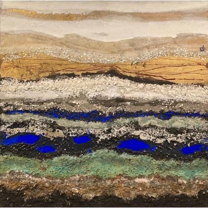 Peinture Green Sediments par Boiteux Etienne | Tableau Abstrait Acrylique, Feuille d'or