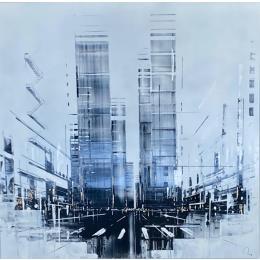 Painting Street Life by Rey Julien | Painting Figurative Gold leaf