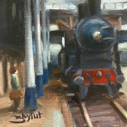 Peinture Gare saint lazare par Zbylut Ludovic | Tableau Figuratif Huile