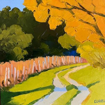 Peinture Vers les vignes par Clavel Pier-Marion | Tableau Impressionnisme Bois, Huile Paysages