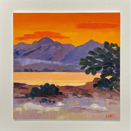 Peinture Couchant lacustre par Clavel Pier-Marion | Tableau Impressionnisme Bois, Huile Paysages