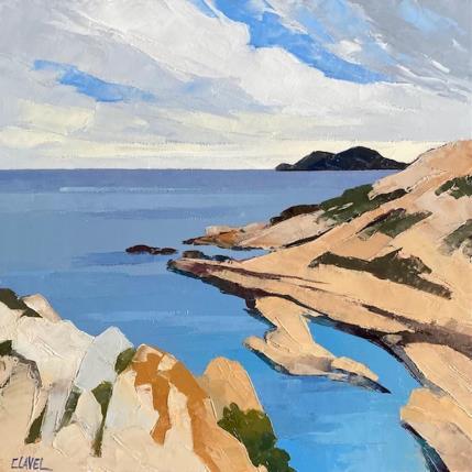 Peinture Belle côte rocheuse par Clavel Pier-Marion | Tableau Impressionnisme Bois, Huile Paysages