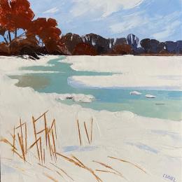 Gemälde Traverser la plaine von Clavel Pier-Marion | Gemälde Impressionismus Holz, Öl Landschaften