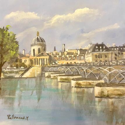 Gemälde Le pont des Arts von Lallemand Yves | Gemälde Figurativ Acryl Pop-Ikonen, Urban