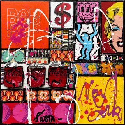Peinture POP NY par Costa Sophie | Tableau Pop-art Acrylique, Collage, Upcycling Icones Pop
