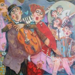 Painting Toutes folles de lui by Garilli Nicole | Painting Figurative Acrylic Life style