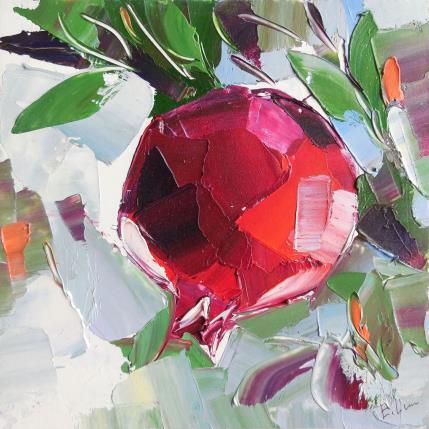 Painting Pomegranate on a branch by Lunetskaya Elena | Painting Figurative Oil