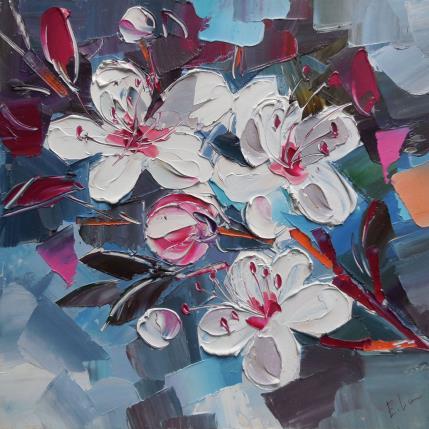 Peinture Blooming plum par Lunetskaya Elena | Tableau Figuratif Huile