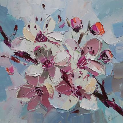 Peinture Blooming apple branch par Lunetskaya Elena | Tableau Figuratif Huile