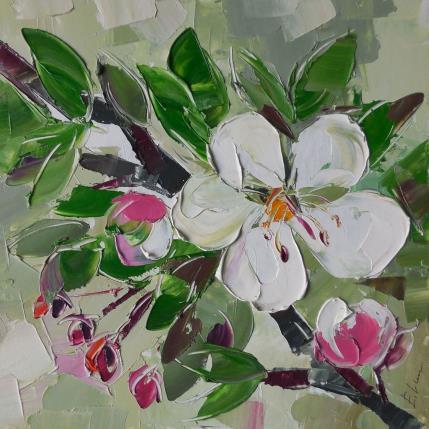 Peinture Blooming apple tree par Lunetskaya Elena | Tableau Figuratif Huile