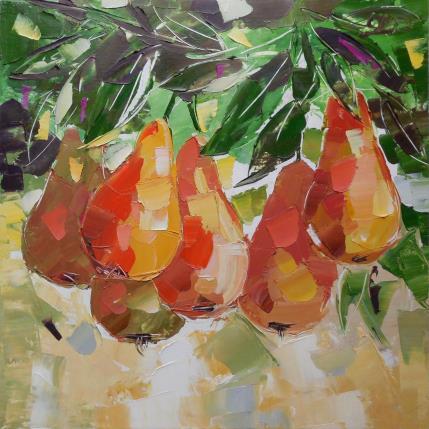 Peinture Pear on branch par Lunetskaya Elena | Tableau Figuratif Huile