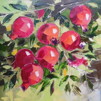 Peinture Pomegranate branch par Lunetskaya Elena | Tableau Figuratif Huile