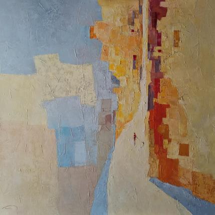 Peinture Stay here  par Tomàs | Tableau Abstrait Huile Scènes de vie, Société, Urbain