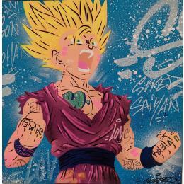 Gemälde Son Gohan von Kedarone | Gemälde Street art Acryl, Graffiti Pop-Ikonen