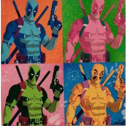 Gemälde DeadPool von Kedarone | Gemälde Street art Acryl, Graffiti Pop-Ikonen