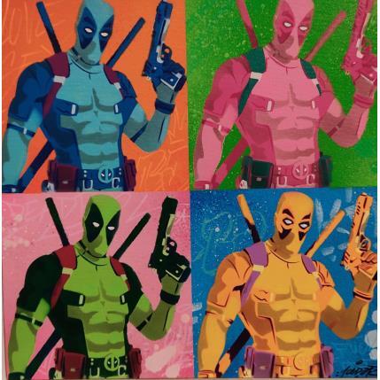 Peinture DeadPool par Kedarone | Tableau Street Art Acrylique, Graffiti Icones Pop