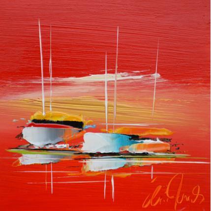 Peinture Sous un ciel rouge par Munsch Eric | Tableau Figuratif Acrylique, Huile Marine