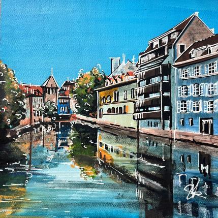 Painting Balade sur les quais à Strasbourg by Touras Sophie-Kim  | Painting Realism Acrylic Architecture, Landscapes, Pop icons, Urban