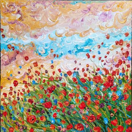 Peinture Joyeux coquelicots par Amblard Florence | Tableau Impressionnisme Acrylique Nature, Paysages