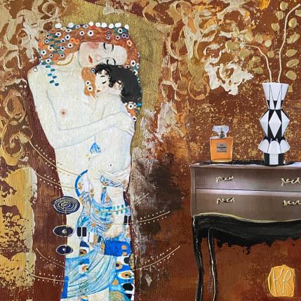 Peinture Petit ange  par Romanelli Karine | Tableau Figuratif Acrylique, Collage, Papier, Pastel, Posca Scènes de vie